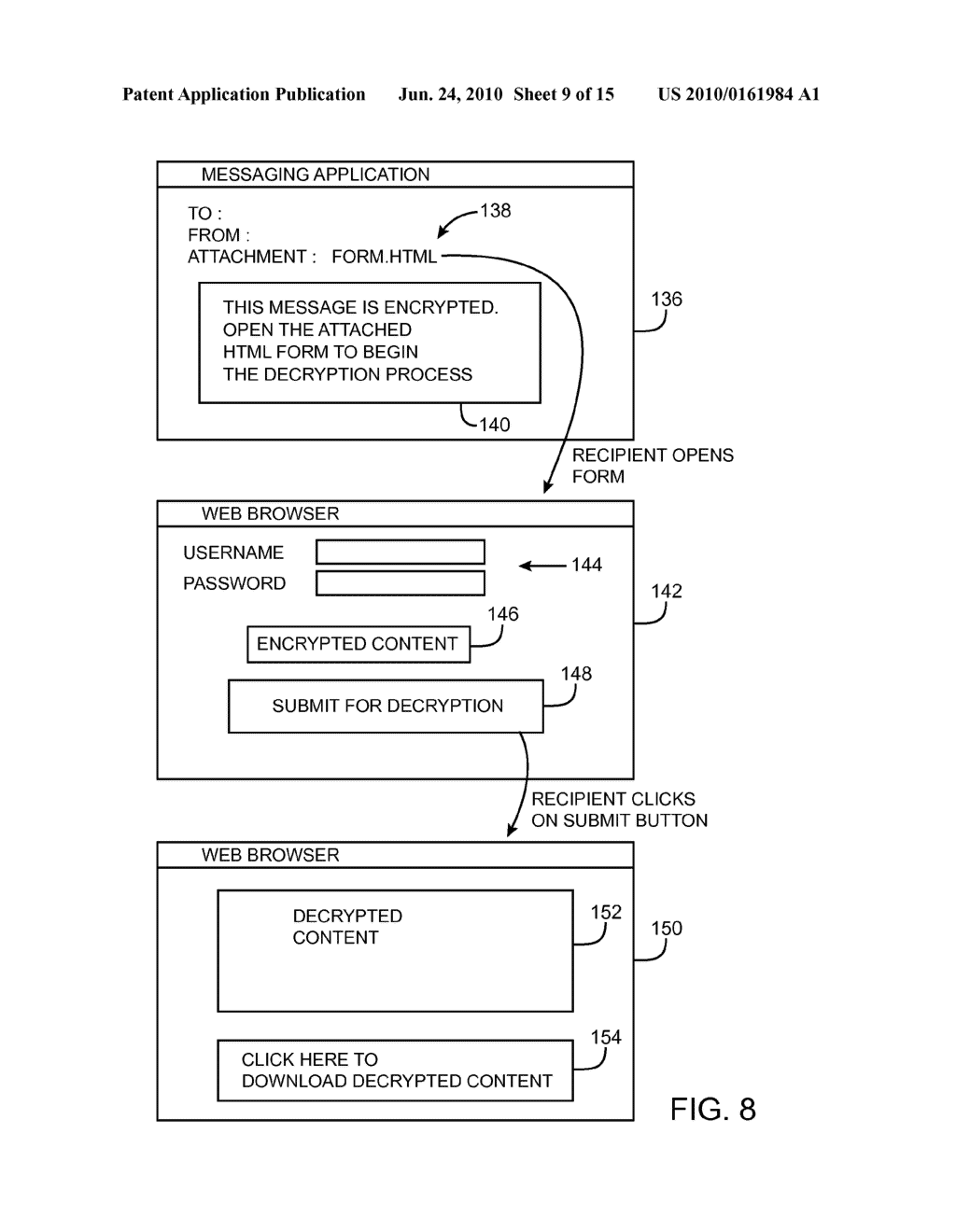 SECURE MESSAGE SYSTEM WITH REMOTE DECRYPTION SERVICE - diagram, schematic, and image 10