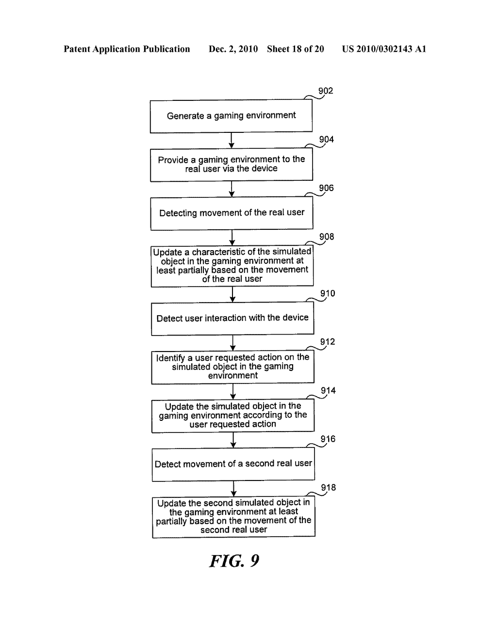 SYSTEM AND METHOD FOR CONTROL OF A SIMULATED OBJECT THAT IS ASSOCIATED WITH A PHYSICAL LOCATION IN THE REAL WORLD ENVIRONMENT - diagram, schematic, and image 19