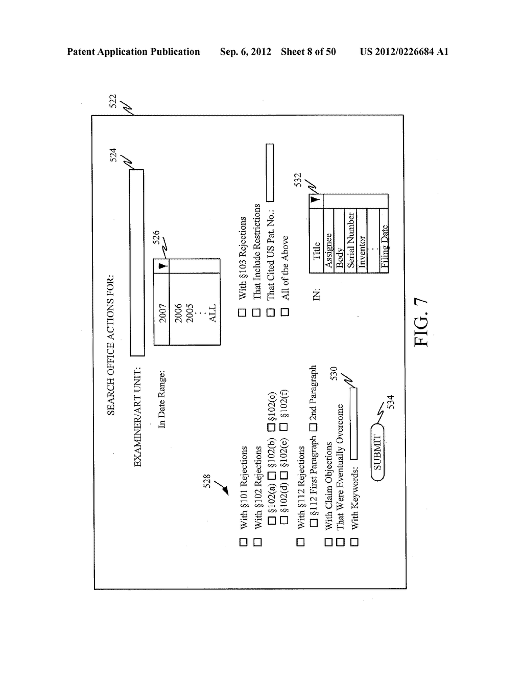 USER INTERACE AND PROCESSING FUNCTIONALITY FOR PATENT EXAMINER INFORMATION     SYSTEM - diagram, schematic, and image 09