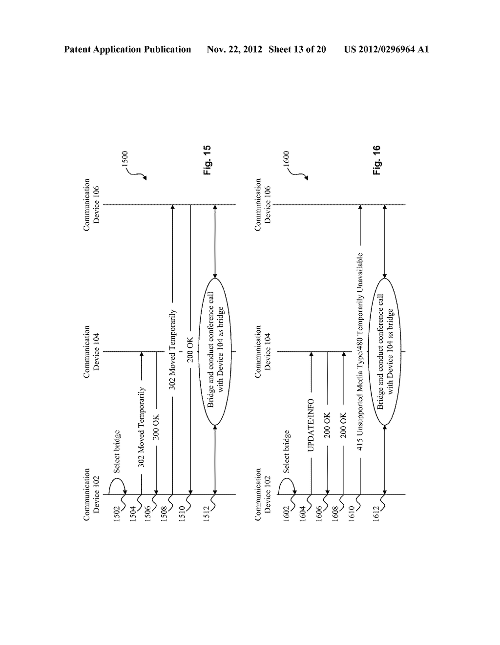 SYSTEM AND METHOD FOR TRANSFERRING A CALL BRIDGE BETWEEN COMMUNICATION     DEVICES - diagram, schematic, and image 14
