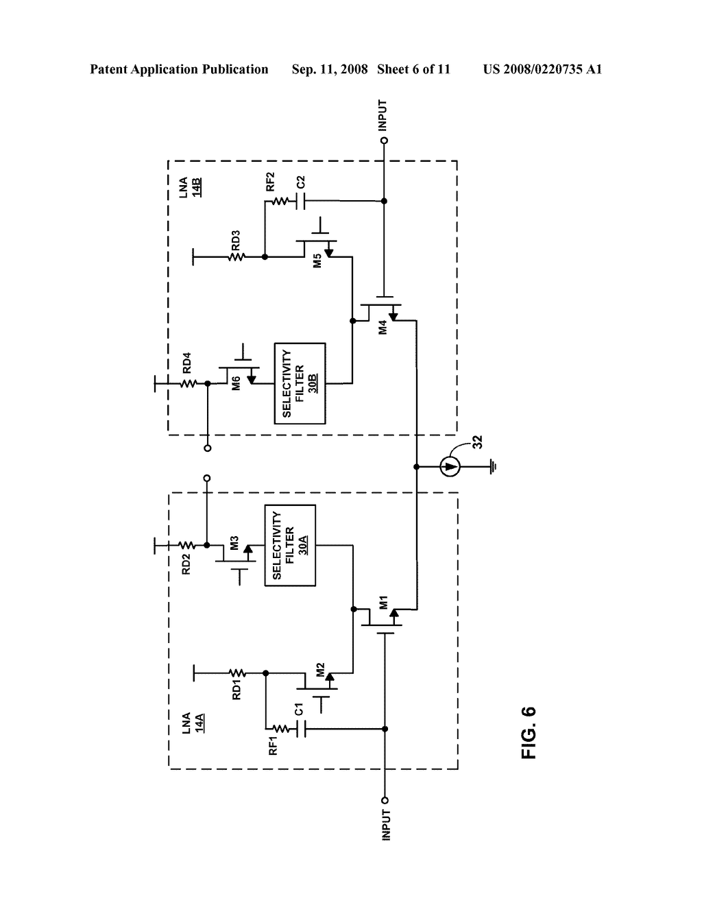 FREQUENCY SELECTIVE AMPLIFIER WITH WIDE-BAND IMPEDANCE AND NOISE MATCHING - diagram, schematic, and image 07