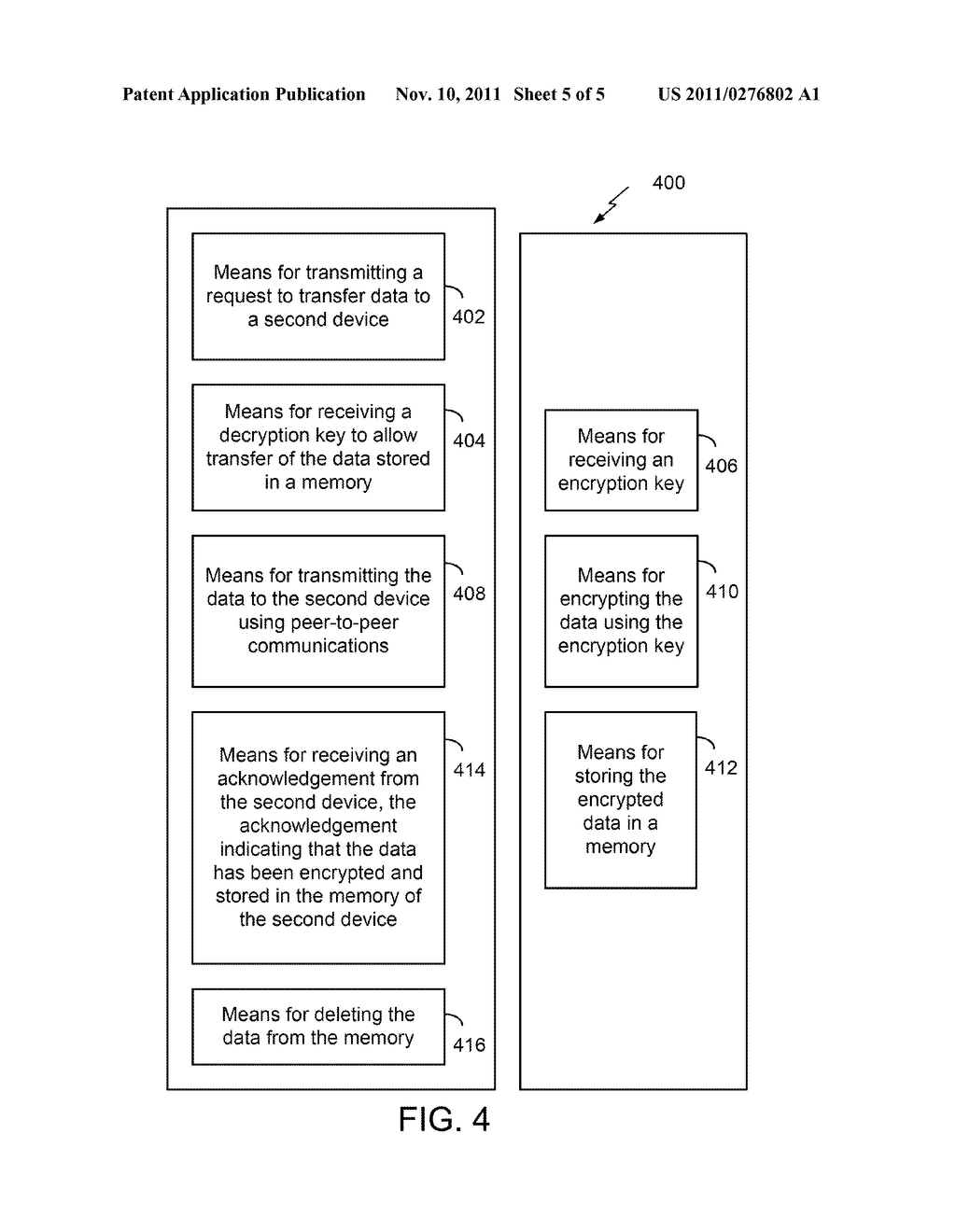 METHODS AND APPARATUS FOR PEER-TO-PEER TRANSFER OF SECURE DATA USING NEAR     FIELD COMMUNICATIONS - diagram, schematic, and image 06
