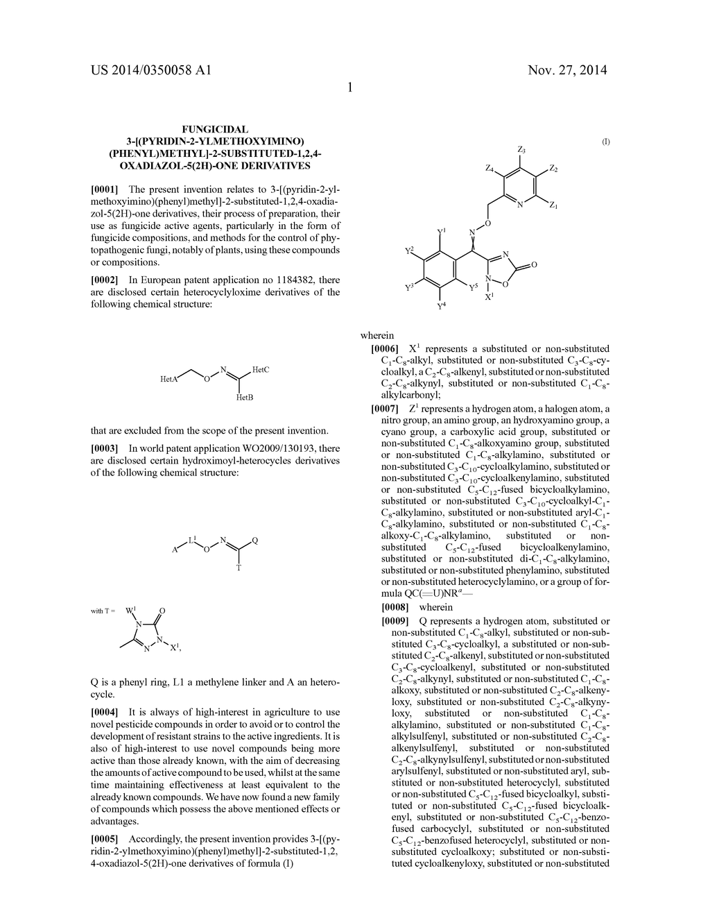 FUNGICIDAL 3-[(PYRIDIN-2-YLMETHOXYIMINO)(PHENYL)METHYL]-2-SUBSTITUTED-1,2,-    4-OXADIAZOL-5(2H)-ONE DERIVATIVES - diagram, schematic, and image 02