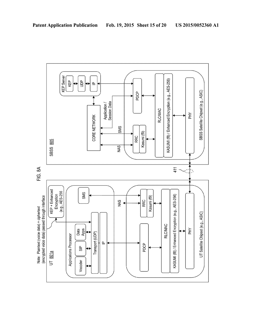 METHOD AND SYSTEM FOR PROVIDING ENHANCED DATA ENCRYPTION PROTOCOLS IN A     MOBILE SATELLITE COMMUNICATIONS SYSTEM - diagram, schematic, and image 16