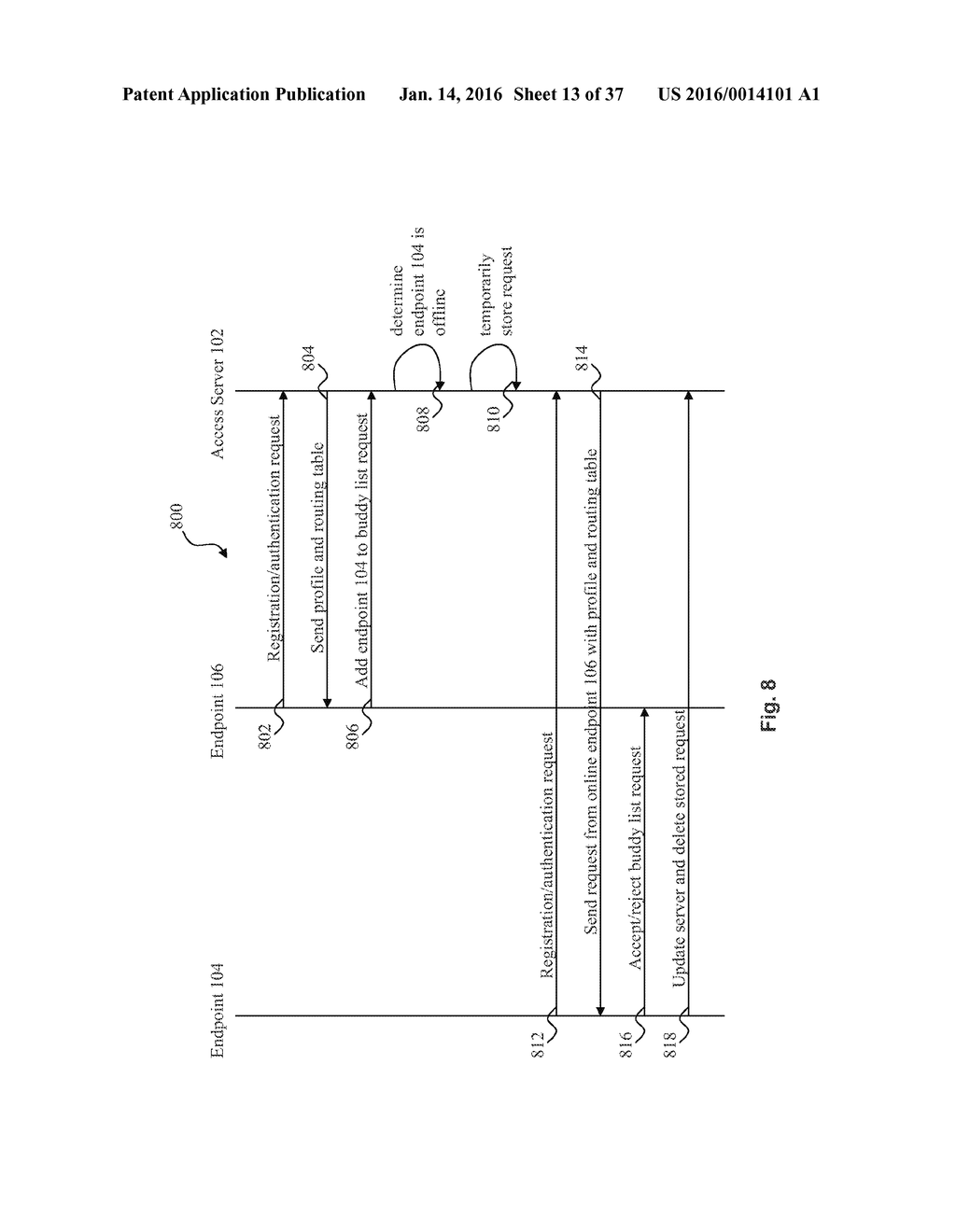 SYSTEM AND METHOD FOR SECURE MESSAGING IN A HYBRID PEER-TO-PEER NETWORK - diagram, schematic, and image 14